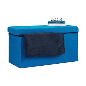Relaxdays LAVICE Modrá s úložným prostorem 76 cm obraz