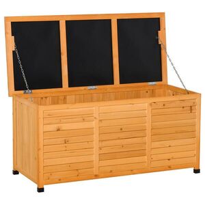 Outsunny ZAHRADNÍ BOX, box na polštáře, úložný box, odolný proti povětrnostním vlivům, masivní dřevo, žlutý obraz