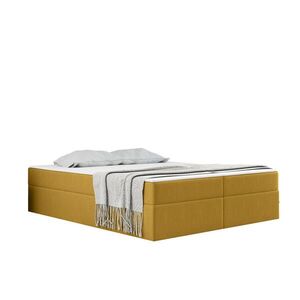 Kaiser Möbel KONTINENTÁLNÍ POSTEL s úložným prostorem, matrací a topperem Ruben Žlutá 140x200 cm H2-Pocket obraz