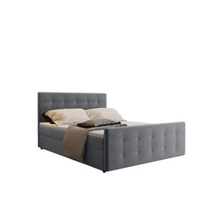 Kaiser Möbel KONTINENTÁLNÍ POSTEL s úložným prostorem, matrací a topperem AMOR Popelavě šedá 160x200 cm H2-Pocket obraz