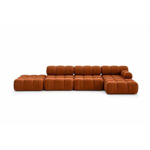 Kaiser Möbel ROHOVÁ SEDAČKA ve tvaru L XL, velurová tkanina Salvador, Hnědá, Pravá strana, Selia L XL obraz