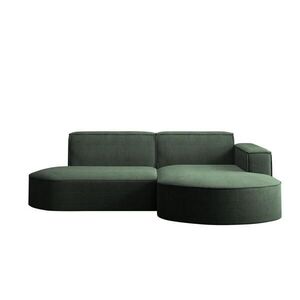 Kaiser Möbel ROHOVÁ SEDAČKA designová MODENA STUDIO, manšestrová tkanina Poso, Tmavě zelená, Pravá strana obraz