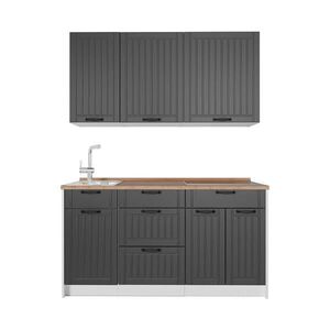 Vicco JEDNOTKOVÁ KUCHYNĚ Fame-Line, Tmavě šedá/Bílá, 150 cm, PD Dub obraz
