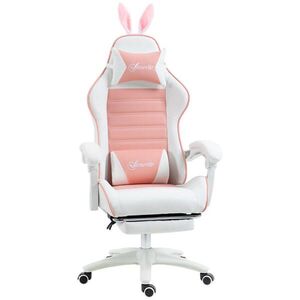 Vinsetto HERNÍ židle Ergonomická herní židle s bederní opěrkou, růžová obraz