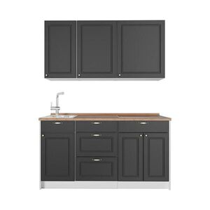 Vicco JEDNOTKOVÁ KUCHYNĚ Fame-Line, Anthrazit-Gold Landhaus/Bílá, 150 cm, PD Dub obraz