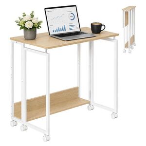 Relaxdays PSACÍSTŮL Přírodní bílá skládací na kolečkách 80x50 cm obraz
