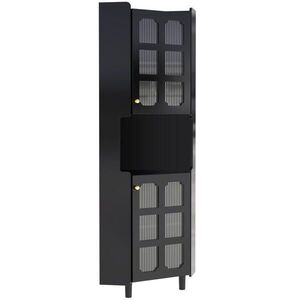 Modfu ROHOVÁ skříňka z MDF 63, 5x17x157, 5 cm černá s LED osvětlením, lakovaným povrchem a uzavřeným i otevřeným úložným prostorem obraz