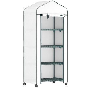 Modfu FÓLIOVNÍK z oceli 69x50x165 cm bílý s rolovacími dveřmi a 4 policemi, odolný vůči UV záření obraz