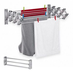 Relaxdays SUŠÁK stříbrný nástěnný výsuvný hliník 8 m obraz