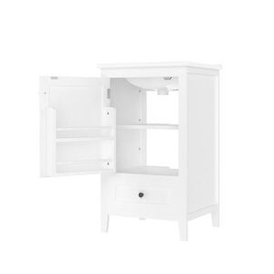 Modfu KOUPELNOVÁ skříňka z MDF 51x46x85 cm bílá s keramickým umyvadlem, tichou zásuvkou a nastavitelnou policí obraz