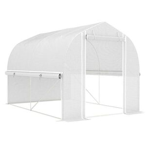 Modfu FÓLIOVNÍK z plastu 300x200x200 cm bílý s rolovacími stěnami, dveřmi a 4 okny, UV odolný obraz