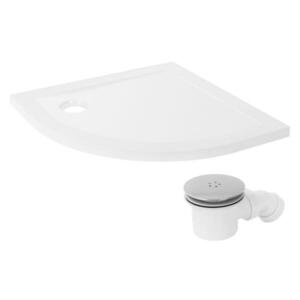 LuxeBath SPRCHOVÁ VANIČKA 80x80 cm kulatá bílá s odtokovou soupravou obraz