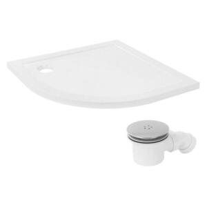 LuxeBath SPRCHOVÁ VANIČKA 90x90 cm kulatá bílá s odtokovou soupravou obraz