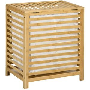 Modfu KOŠ na prádlo z bambusu 50x36x60 cm přírodní s víkem a vyjímatelným vnitřním vakem obraz