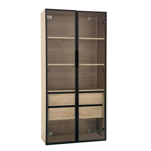 Modfu SADA koupelnových skříněk z MDF 73x36x155 cm přírodní s LED osvětlením, mléčným sklem a flexibilní montáží obraz