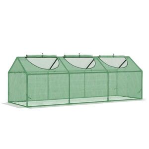 Modfu MINI skleník z oceli 180x60x60 cm tmavě zelený s rolovacími okny a ochranným krytem obraz