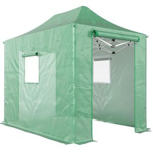 Modfu FÓLIOVNÍK z polyethylenu 295x200x270 cm zelený se skládacím pop-up designem, špičatou střechou a rolovacími okny obraz
