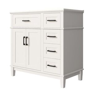 Modfu KOUPELNOVÁ skříňka z MDF a keramiky 90x46x87 cm bílá s tichým dovíráním zásuvek a integrovaným umyvadlem obraz