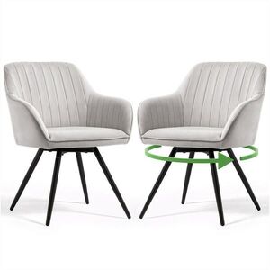 RAUMHIRSCH FURNITURE OTÁČIVÁ ŽIDLE, sada 2 ks, šedá, černá 55/83/58 obraz