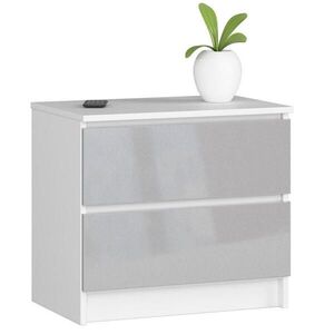RAUMHIRSCH FURNITURE KOMODA bílá, metalický lesk 55/60/40 obraz