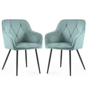 RAUMHIRSCH FURNITURE ČALOUNĚNÁ ŽIDLE, sada 2 ks, kovové nohy, tyrkysová 54, 5/82, 5/58 obraz