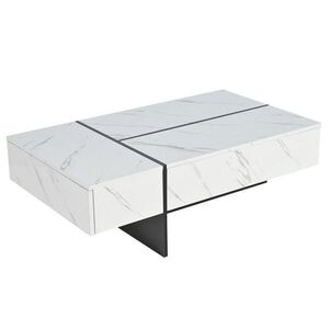 FLIEKS KONFERENČNÍSTOLEK 105x60cm LED Lesklý Mramor Bílý obraz