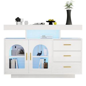 STILVORA KUCHYŇSKÁ SKŘÍŇ v bílé barvě se 3 zásuvkami do jídelny, obýváku a předsíně, 120×40×80 cm obraz