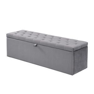 OKWISH LAVICE s úložným prostorem 138/41/42 cm šedá ze sametu obraz