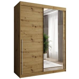 Home Collective SKŘÍŇ S POSUVNÝMI DVEŘMI se zrcadlem, šířka 150 cm, Artisan se stříbrným úchytem obraz