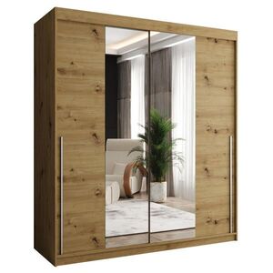 Home Collective SKŘÍŇ S POSUVNÝMI DVEŘMI se zrcadlem, šířka 180 cm, Artisan se stříbrným úchytem obraz