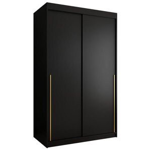 Home Collective ŠATNÍ SKŘÍŇ S POSUVNÝMI DVEŘMI 120 cm šířka, černá se zlatým úchytem obraz