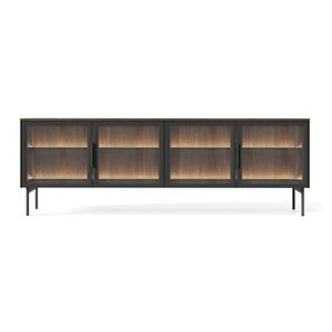 Selsey TV stolek Lumi se skleněnými čely dub Dunin 181/61/39 cm obraz