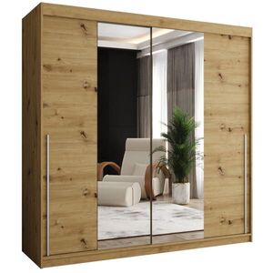 Home Collective SKŘÍŇ S POSUVNÝMI DVEŘMI se zrcadlem, šířka 200 cm, Artisan se stříbrným úchytem obraz