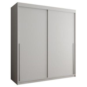 Home Collective ŠATNÍ SKŘÍŇ S POSUVNÝMI DVEŘMI 180 cm šířka, bílá se stříbrným úchytem obraz