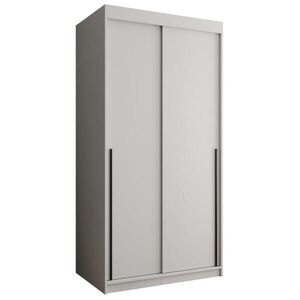 Home Collective ŠATNÍ SKŘÍŇ S POSUVNÝMI DVEŘMI 100 cm šířka, bílá s černým úchytem obraz
