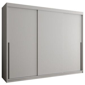 Home Collective ŠATNÍ SKŘÍŇ S POSUVNÝMI DVEŘMI 250 cm šířka, bílá s černým úchytem obraz