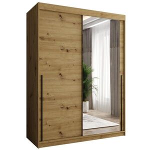 Home Collective SKŘÍŇ S POSUVNÝMI DVEŘMI se zrcadlem, šířka 150 cm, Artisan s černým úchytem obraz