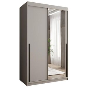 Home Collective SKŘÍŇ S POSUVNÝMI DVEŘMI se zrcadlem, šířka 120 cm, kašmírová s černým úchytem obraz
