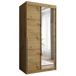 Home Collective SKŘÍŇ S POSUVNÝMI DVEŘMI se zrcadlem, šířka 100 cm, Artisan se stříbrným úchytem obraz
