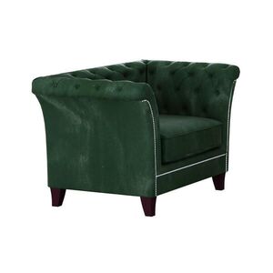 S-Style CHESTERFIELD KŘESLO Fusion ze smaragdově zeleného sametu obraz
