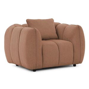 S-Style KŘESLO Nubira v hluboce prošívaném designu Bubble z měkké strukturované látky v terakotové barvě s moderním vzhledem obraz