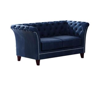 S-Style CHESTERFIELD DVOUMÍSTNÁ POHOVKA Fusion z námořnicky modrého sametu obraz