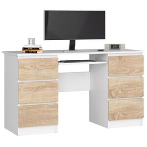 RAUMHIRSCH FURNITURE PSACÍ STŮL bílý, dub Sonoma 77/135/50 obraz