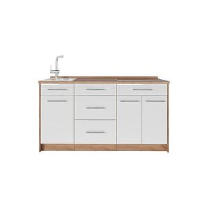 Vicco KUCHYŇSKÝ BLOK Fame-Line, Bílá vysoký lesk, 150 cm, PD Dub obraz