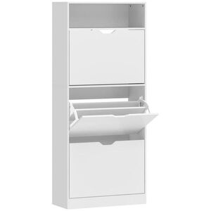 HOMCOM SKŘÍŇ NA BOTY z MDF 60/26/140 cm bílá obraz