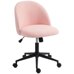HOMCOM KANCELÁŘSKÁ židle z plyšového fleecu (100% polyester) růžová obraz