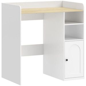 HOMCOM SKŘÍŇKA na pračku z MDF, bílá a přírodní obraz
