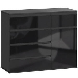 HOMCOM SIDEBOARD černý 100/40/80 cm obraz
