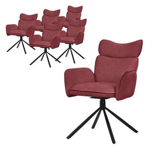 ML-DESIGN JÍDELNÍ ŽIDLE, sada 6 ks, otočné, červené, s látkovým potahem obraz
