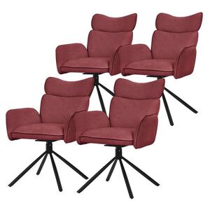 ML-DESIGN JÍDELNÍ ŽIDLE, sada 4 ks, otočné, červené s látkovým potahem obraz